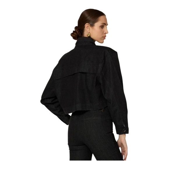 Cleobella Dean Jacket In Black Denim XL Womens NWT $198 - Picture 2 of 11